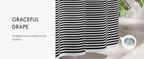 Shower Curtain, Washable Cloth Black Shower Curtain Sets with 12 Shower Curtain Hooks, Fabric Rustic Black and White Striped Curtain, Farmhouse Bathroom Curtains, 72x72 Inches
