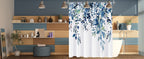 Shower Curtain Blue Eucalyptus Shower Curtains for Bathroom, Watercolor Leaf Shower Curtain Sets Waterproof Plant Shower Curtain Leaves Fabric Cloth Bathroom Curtains 72x72 inch with Hooks