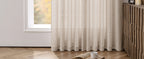 Linen Curtains 84 Inch Length 2 Panels Natural Semi Sheer Curtain with Back Tab Rod Pocket, Light Filtering Window Privacy Burlap Drapes for Living Room Bedroom 42W x 84L Linen