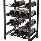 IBUYKE Wine Rack Freestanding Floor, Bar Cabinet for Liquor and Glasses,4-Tier Wood Coffee Bar Cabinet,Glass Holder and Storage Drawer for Home Bar Kitchen Living Room,Rustic Brown UTMJ905H