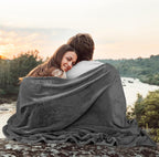 Bedding Fleece Blanket Queen Size Grey (90x90 Inches) Ultra Soft Warm Lightweight Microfiber Breathable Anti-Static Cozy Bed Blanket, All-Season Home Decor Gift for Men & Women