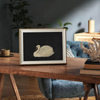 Framed Wall Art for Living Room, Swan Art Canvas Prints, Vintage Home Decor, Animals Painting Picture, Bathroom Wall Decor Gifts for Friends or Family - 12L x 10W