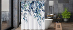 Shower Curtain Blue Eucalyptus Shower Curtains for Bathroom, Watercolor Leaf Shower Curtain Sets Waterproof Plant Shower Curtain Leaves Fabric Cloth Bathroom Curtains 72x72 inch with Hooks