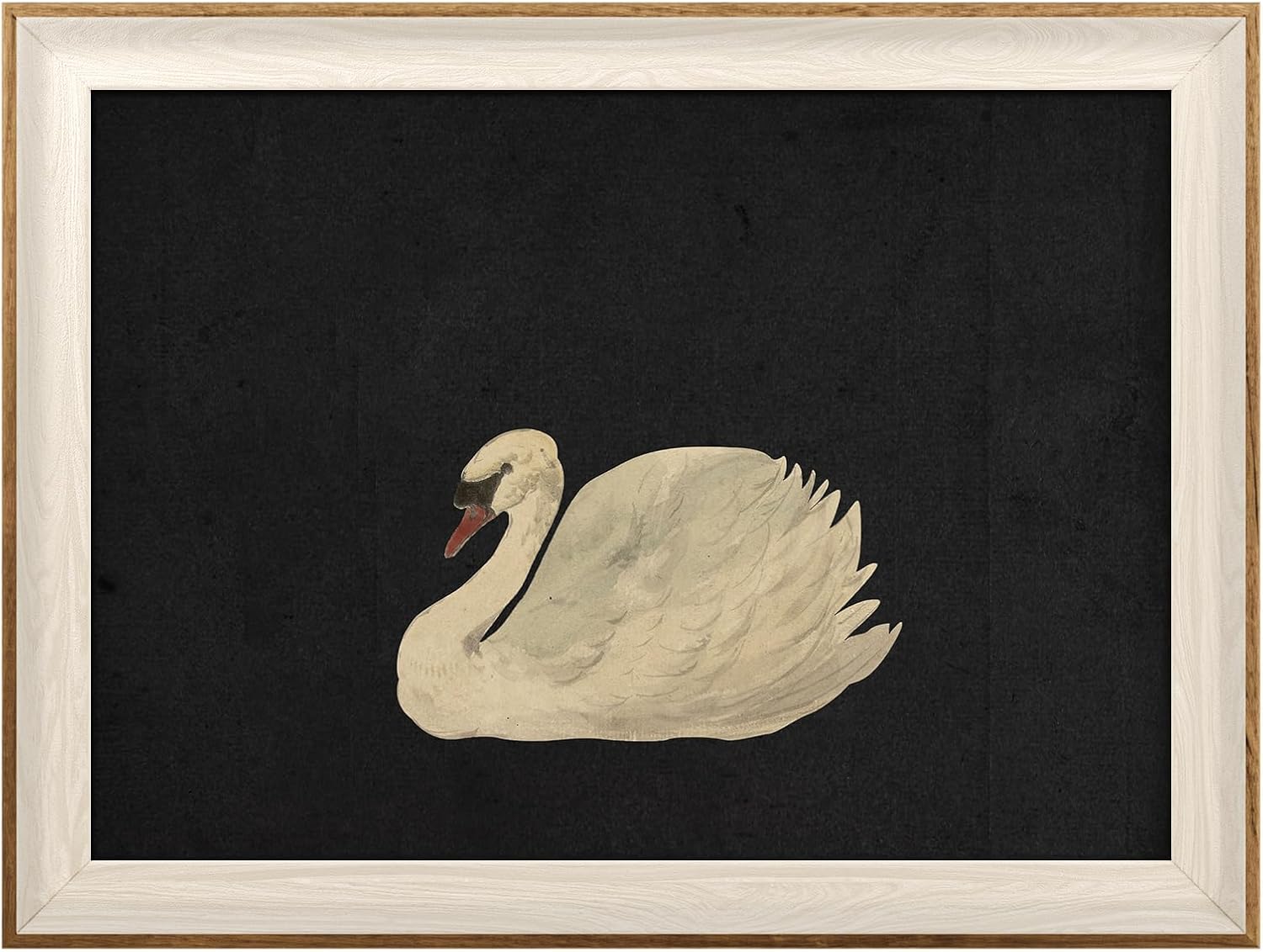 Framed Wall Art for Living Room, Swan Art Canvas Prints, Vintage Home Decor, Animals Painting Picture, Bathroom Wall Decor Gifts for Friends or Family - 12L x 10W