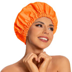 Reusable Shower Cap for Women, Large Waterproof Shower Bonnet Washable Elastic Band Bath Hair Hat for Long Hair, Braids(Green)