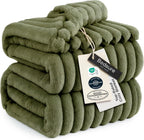 Bedsure GentleSoft Blankets Queen Size for Bed - Cozy Soft Sofa Couch Cover Blankets for Women, Cute Large Bedding Fleece Throws for Girls, Off White, 90x90 Inches