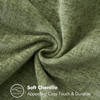 MIULEE Pack of 2 Couch Throw Pillow Covers 18x18 Inch Sage Green Farmhouse Decorative Pillow Covers with Stitched Edge Soft Chenille Solid Dyed Summer Pillow Covers for Sofa Bed Living Room