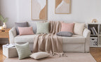 MIULEE Pack of 2 Corduroy Decorative Throw Pillow Covers 18x18 Inch Soft Boho Striped Pillow Covers Modern Farmhouse Home Decor for Sofa Living Room Couch Bed Cream White