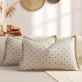 ZWJD Pillow Covers 18x18 Set of 2 Soft Polyester Textured Pillow Covers with Stylish Flange Edge Cozy Farmhouse Throw Pillows for Couch Bed Sofa Living Room