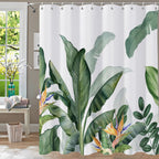 Shower Curtain Blue Eucalyptus Shower Curtains for Bathroom, Watercolor Leaf Shower Curtain Sets Waterproof Plant Shower Curtain Leaves Fabric Cloth Bathroom Curtains 72x72 inch with Hooks
