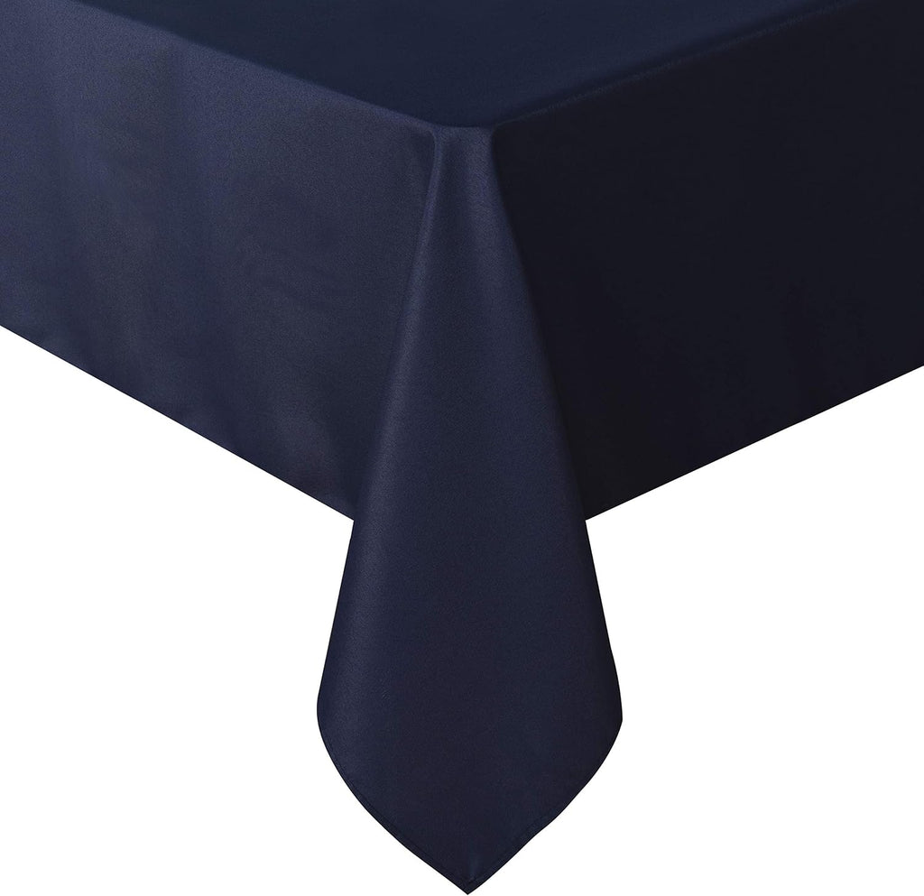 Rectangle Tablecloth - 60 x 84 Inch - Stain and Wrinkle Resistant Washable Polyester Table Cloth, Decorative Fabric Table Cover for Dining Tables, Buffet Parties and Camping, Black