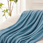 Fleece Throw Blanket Extra Large, Super Soft and Warm Blankets for Couch, Sofa and Bed Waffle Textured, Cozy, Fuzzy and Lightweight (Slate Blue, 50x70 Inches)