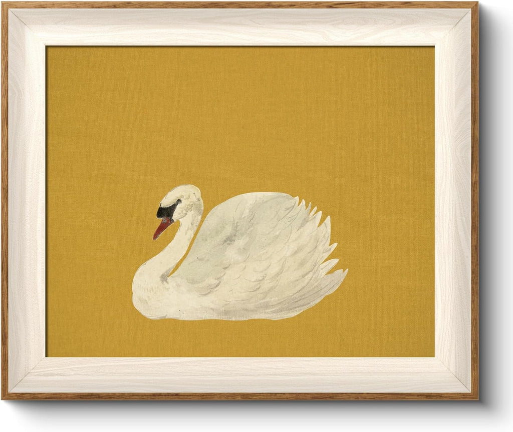 Framed Wall Art for Living Room, Swan Art Canvas Prints, Vintage Home Decor, Animals Painting Picture, Bathroom Wall Decor Gifts for Friends or Family - 12L x 10W