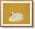 Framed Wall Art for Living Room, Swan Art Canvas Prints, Vintage Home Decor, Animals Painting Picture, Bathroom Wall Decor Gifts for Friends or Family - 12L x 10W