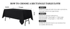 Rectangle Tablecloth - 60 x 84 Inch - Stain and Wrinkle Resistant Washable Polyester Table Cloth, Decorative Fabric Table Cover for Dining Tables, Buffet Parties and Camping, Black