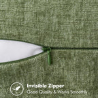 MIULEE Pack of 2 Couch Throw Pillow Covers 18x18 Inch Sage Green Farmhouse Decorative Pillow Covers with Stitched Edge Soft Chenille Solid Dyed Summer Pillow Covers for Sofa Bed Living Room