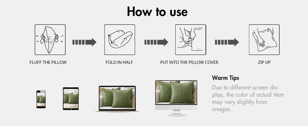 MIULEE Pack of 2 Couch Throw Pillow Covers 18x18 Inch Sage Green Farmhouse Decorative Pillow Covers with Stitched Edge Soft Chenille Solid Dyed Summer Pillow Covers for Sofa Bed Living Room