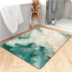Thin Bath Mat, Diatomaceous Earth Shower Mat Non Slip Instantly Removes Water Drying Fast Bathroom Mat Modern Abstract Wave Marble Texture Easy to Clean (3x5ft/36x60in/90x150cm, Pink)