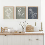 Framed Boho Wall Art Set of 4 for Wooded Minimalist Botanical Print Wall Art for Rustic Vintage Farmhouse Home Kitchen Wall Decor (Brown, 11x14)