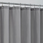 Waterproof Fabric Shower Curtain Soft Hotel Quality - 3 Magnets at Bottom, Premium Black Shower Curtain Liner for Bathroom, Light-Weight Cloth & Washable - 72x72, Black