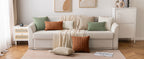 MIULEE Pack of 2 Decorative Throw Pillow Covers 18x18 Inch Soft Boho Striped Textured Corduroy Pillow Covers Spring Modern Farmhouse Home Decor for Couch Bed Sofa Living Room Sage Green