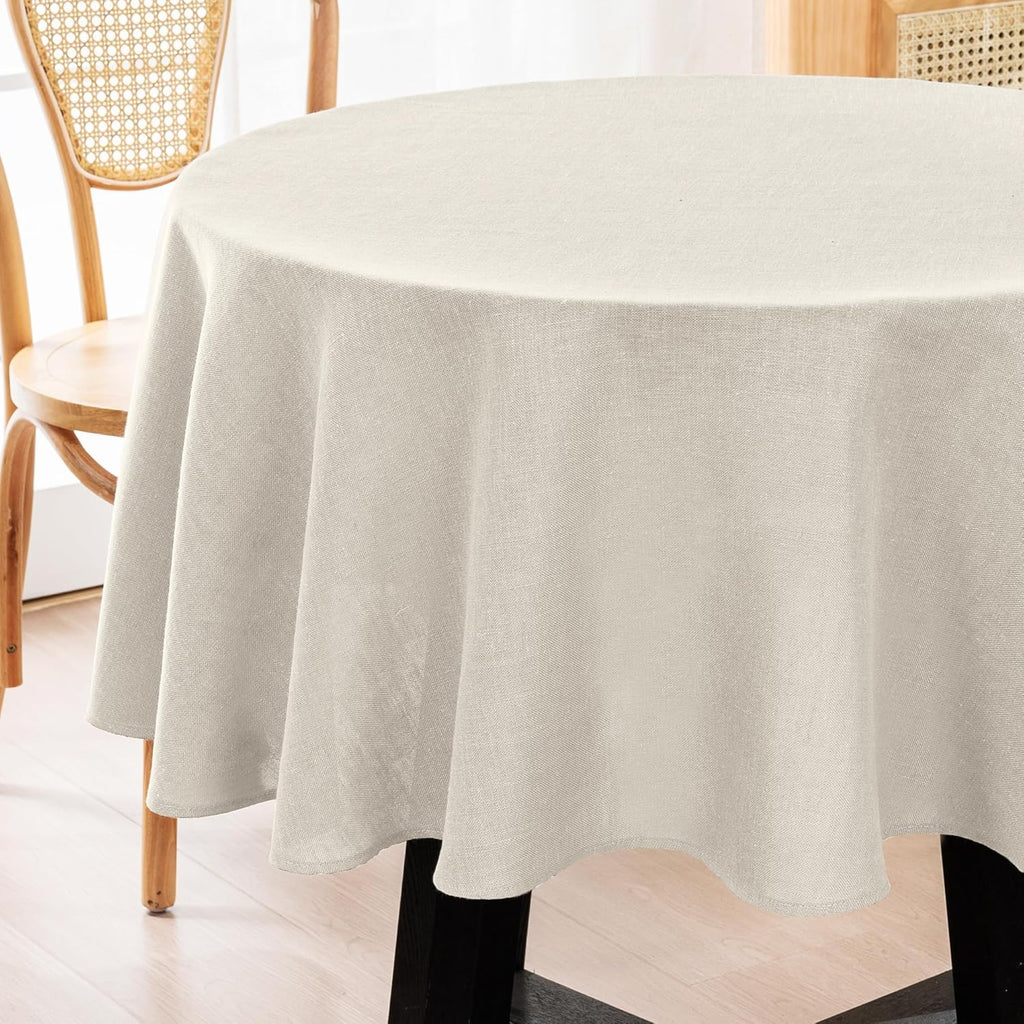 Linen Textured Table Cloths 60 x 120 Inch Premium Solid Tablecloth Spill-Proof Waterproof Table Cover for Dining Buffet Feature Extra Soft and Thick Fabric Wrinkle Free, Taupe