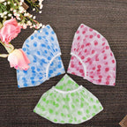 3PCS Shower Caps, Elastic Reusable Waterproof Plastic Shower Cap for Women Ladies Spa Salon (Red+Green+Blue)