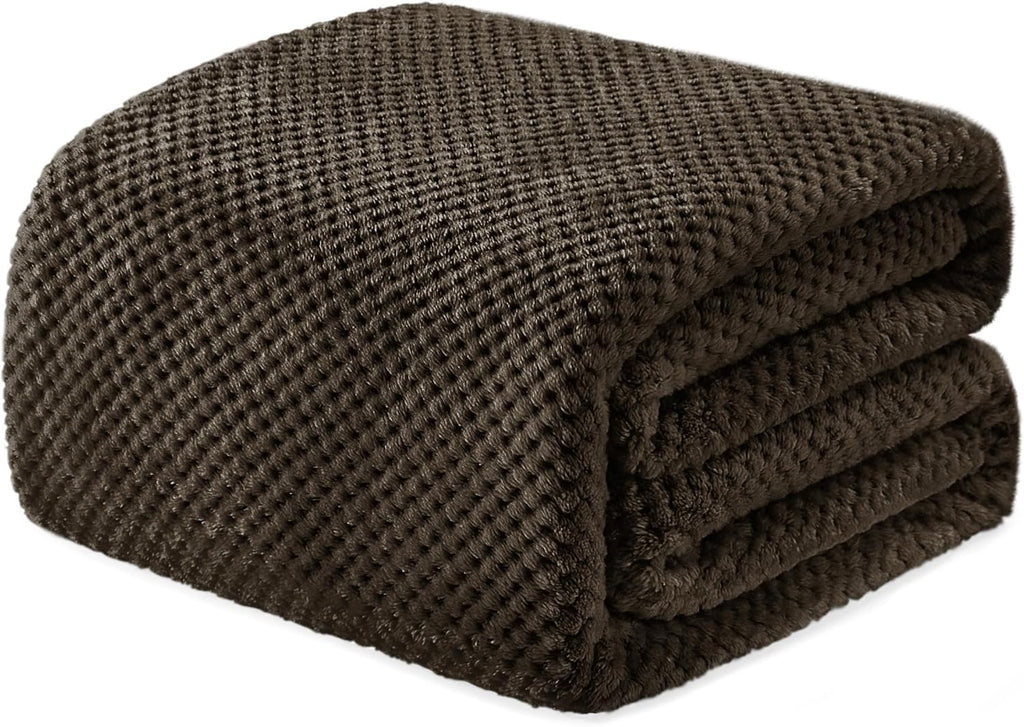 Fleece Throw Blanket Extra Large, Super Soft and Warm Blankets for Couch, Sofa and Bed Waffle Textured, Cozy, Fuzzy and Lightweight (Slate Blue, 50x70 Inches)