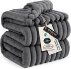 Bedsure GentleSoft Blankets Queen Size for Bed - Cozy Soft Sofa Couch Cover Blankets for Women, Cute Large Bedding Fleece Throws for Girls, Off White, 90x90 Inches