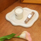 Ceramic Jewelry Tray Trinket Dish, Decorative Cloud Vanity Key Tray for Women, Ring Holder Dish, Cute Jewelry Plate Bowl Room Decor Aesthetic, White, Medium