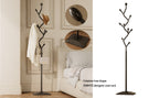 Tree-shaped coat rack stand,Metal coat tree with 8 Hooks and sturdy cast iron base,Heavy Duty coat rack freestanding coat hanger stand for Clothes Hats Scarfs Purses (black)