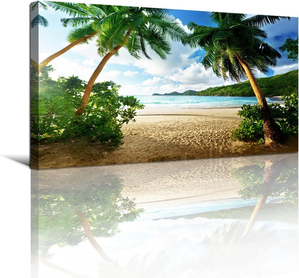Wall Art Moon Sea Ocean Landscape Picture Canvas Wall Art Print Paintings Modern Artwork for Living Room Wall Decor and Home Décor Framed Ready to Hang,1inch Thick Frame, Waterproof Artwork.