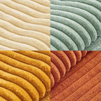 MIULEE Teal Orange Decorative Throw Pillow Covers 18x18 Inch Set of 4 Boho Corduroy Striped Cushion Cases Modern Farmhouse Patchwork Pillow Cases for Couch Sofa Bedroom Home Decor