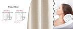 Beige Scalloped Shower Curtain Linen Textured with 12 Metal Hooks Cute Heavy Duty Washable Waterproof Neutral Thick Cloth Shower Curtains with Black Border for Bathroom Bathtub,W72*L72 Cream