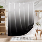 Shower Curtain, Cloth Ombre Black Shower Curtain Set with 12 Hooks, Washable Fabric Black and White Shower Curtain, Rustic Farmhouse Bathroom Shower Curtain, 72x72 Inches