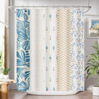 Shower Curtain, Washable Cloth Black Shower Curtain Sets with 12 Shower Curtain Hooks, Fabric Rustic Black and White Striped Curtain, Farmhouse Bathroom Curtains, 72x72 Inches