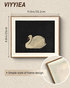 Framed Wall Art for Living Room, Swan Art Canvas Prints, Vintage Home Decor, Animals Painting Picture, Bathroom Wall Decor Gifts for Friends or Family - 12L x 10W