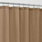 Waterproof Fabric Shower Curtain Soft Hotel Quality - 3 Magnets at Bottom, Premium Black Shower Curtain Liner for Bathroom, Light-Weight Cloth & Washable - 72x72, Black