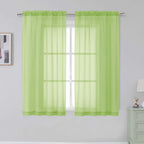 Black Sheer Curtains 63 Inch Length 2 Panels, Rod Pocket Solid Color Window Sheer Curtain Panels, Elegant Curtains & Drapes for Living Room, Bedroom 2 Panels (Black, 42" W x 63" L)
