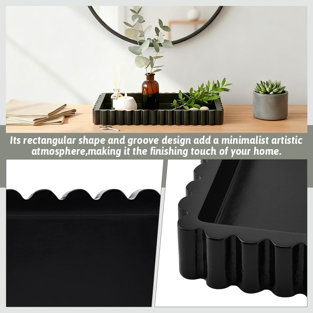 Decorative Tray for Coffee Table Decor,14'' Coffee Table Tray with 50 Oil-Proof Paper,Ottoman Trays Tables Centerpieces,Home Modern Serving Trays for Hotel Meals Desserts