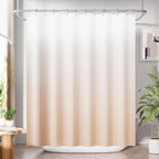 Shower Curtain, Cloth Ombre Black Shower Curtain Set with 12 Hooks, Washable Fabric Black and White Shower Curtain, Rustic Farmhouse Bathroom Shower Curtain, 72x72 Inches
