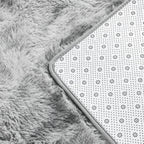 Large Shag Area Rugs 6 x 9, Tie-Dyed Plush Fuzzy Rug for Living Room, Ultra Soft Fluffy Furry Rugs for Bedroom, Indoor Carpet Nursery Rugs for Kids Room Home Decor, Light Grey