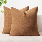 MIULEE Pack of 2 Couch Throw Pillow Covers 18x18 Inch Spring Soft Sage Green Chenille Pillow Covers for Sofa Living Room Solid Dyed Pillow Cases
