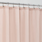 Waterproof Fabric Shower Curtain Soft Hotel Quality - 3 Magnets at Bottom, Premium Black Shower Curtain Liner for Bathroom, Light-Weight Cloth & Washable - 72x72, Black