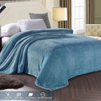 Fleece Throw Blanket Extra Large, Super Soft and Warm Blankets for Couch, Sofa and Bed Waffle Textured, Cozy, Fuzzy and Lightweight (Slate Blue, 50x70 Inches)