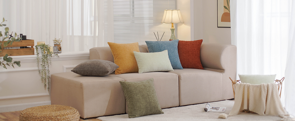 MIULEE Pack of 2 Couch Throw Pillow Covers 18x18 Inch Spring Soft Sage Green Chenille Pillow Covers for Sofa Living Room Solid Dyed Pillow Cases