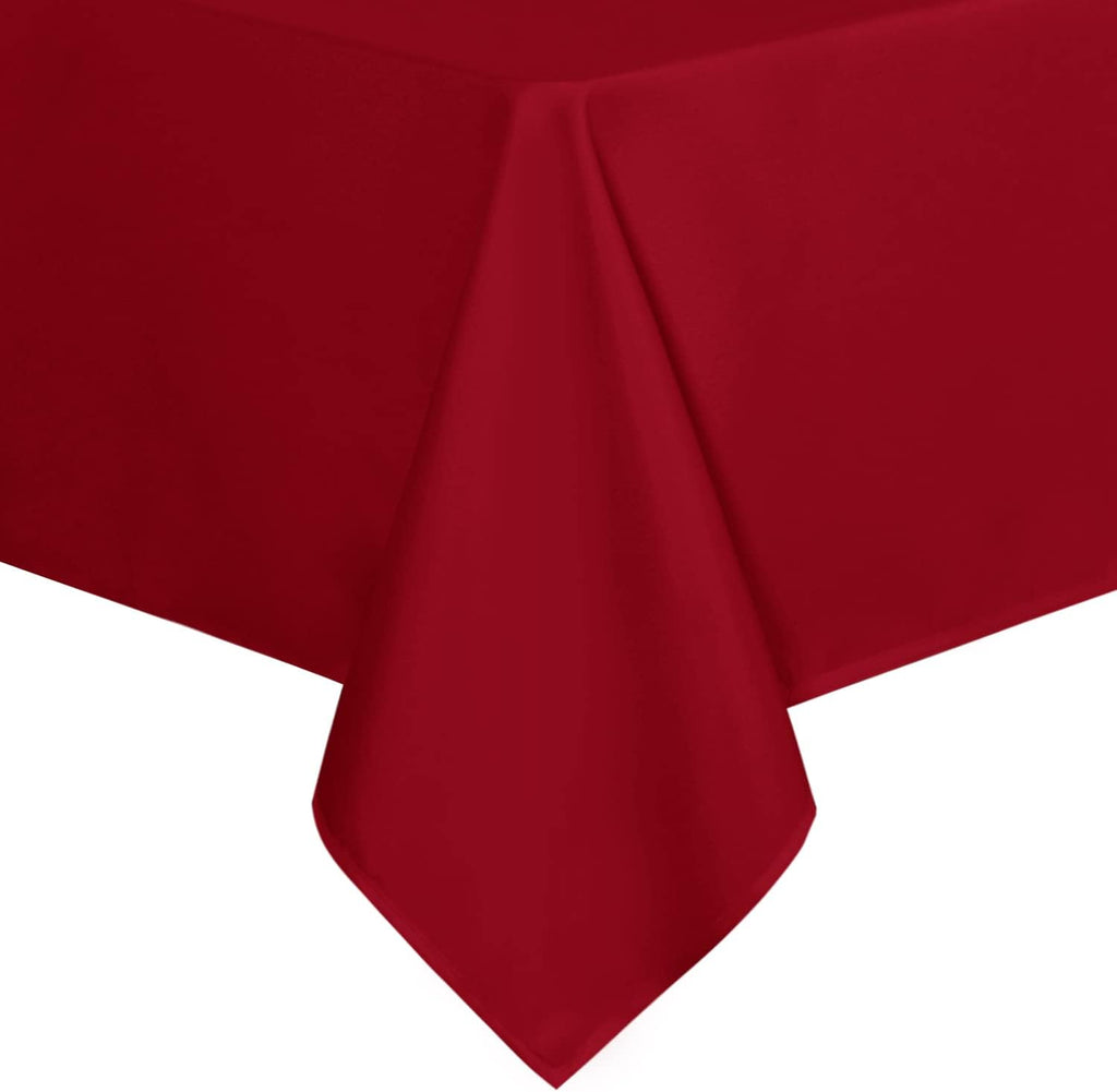 Rectangle Tablecloth - 60 x 84 Inch - Stain and Wrinkle Resistant Washable Polyester Table Cloth, Decorative Fabric Table Cover for Dining Tables, Buffet Parties and Camping, Black