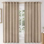 Linen Curtains 84 Inch Length 2 Panels Natural Semi Sheer Curtain with Back Tab Rod Pocket, Light Filtering Window Privacy Burlap Drapes for Living Room Bedroom 42W x 84L Linen