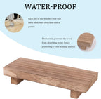 Small Wood Tray Pedestal Stand Farmhouse Bathroom Decor Decorative Wooden Riser Kitchen Soap Dish Holder for Vanity, Counter, Sink, Brown