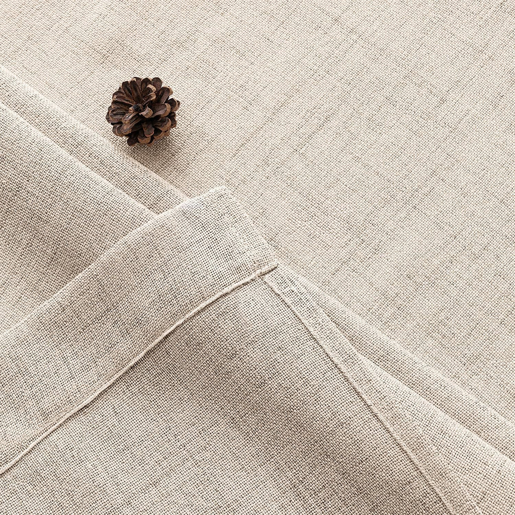 Linen Curtains 84 Inch Length 2 Panels Natural Semi Sheer Curtain with Back Tab Rod Pocket, Light Filtering Window Privacy Burlap Drapes for Living Room Bedroom 42W x 84L Linen